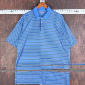 Nike Golf Fit-Dry Striped Polo Moisture Wicking   Blue Orange Men 2XL XXL 2008
